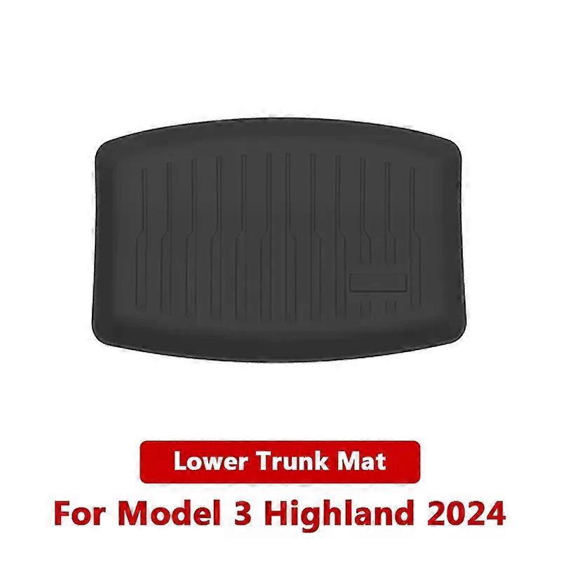 For Tesla Model 3 Highland 2024 Front and Back Trunk Mat TPE Carpet Waterproof Weather-resistant Pads Up and Down Layer Mats