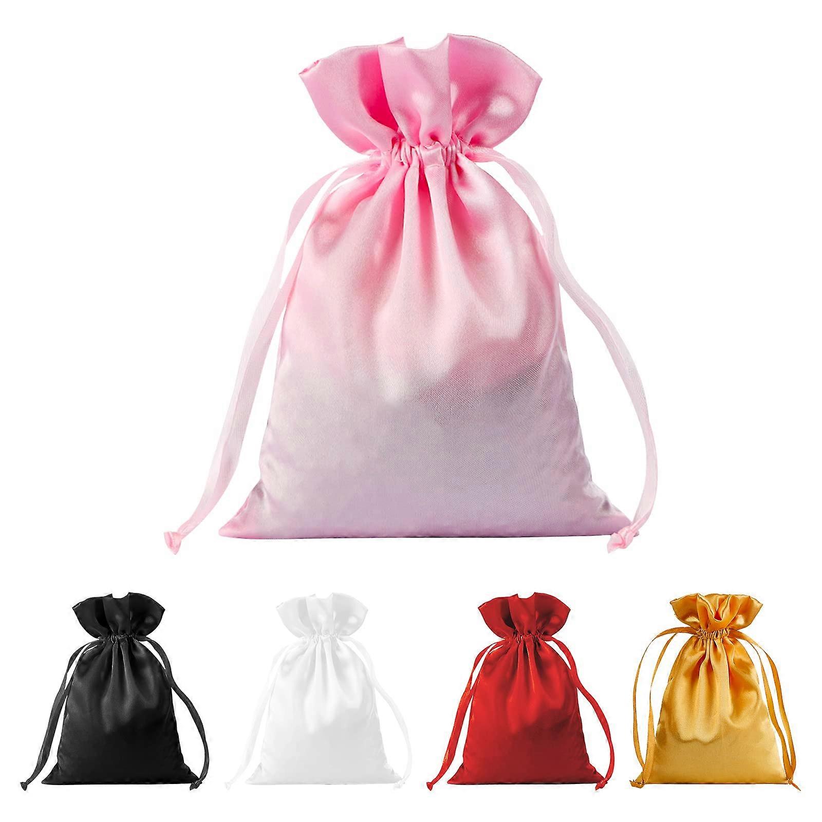 30pcs Satin Gift Bags Pink Drawstring Bag,Gift Pouches For Christmas,Wedding Favor Bags,Small Jewellery Pouch 6X9.5 Inch