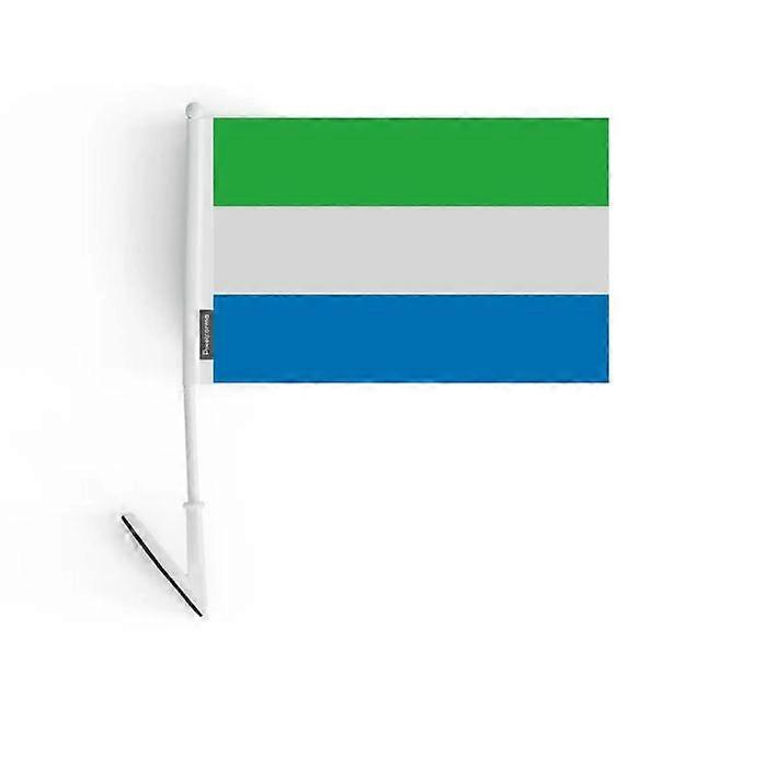 Adhesive Flag – Sierra Leone – 14 x 21 cm – Soft Polyester – Easy to Stick – 5 pieces