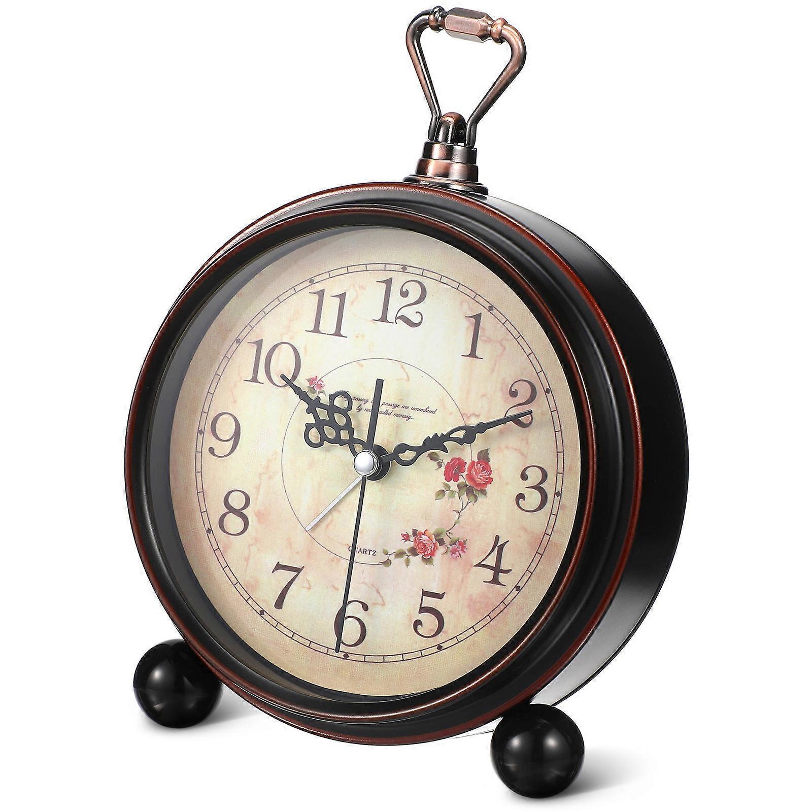 Quiet Retro Desk Clock, Glass Lens Design, Practical