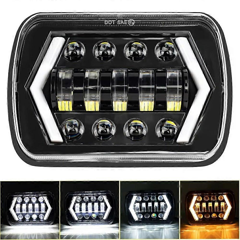 7 Inch 13-LED Arrow Design Square Head Lamp IP67 Waterproof Car Daytime Running Light