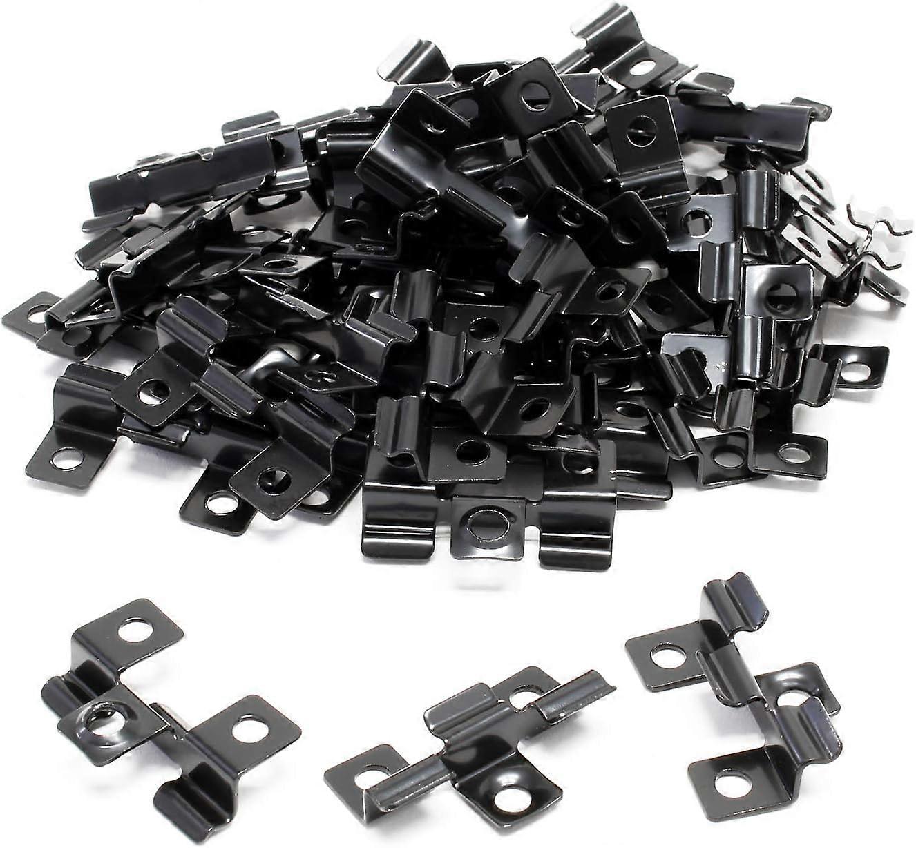 Pack of 50 fine steel clips – black – 40 x 24 x 6 mm – clamping height 6 mm – installation of deck boards, terrace tiles, invisible fixing