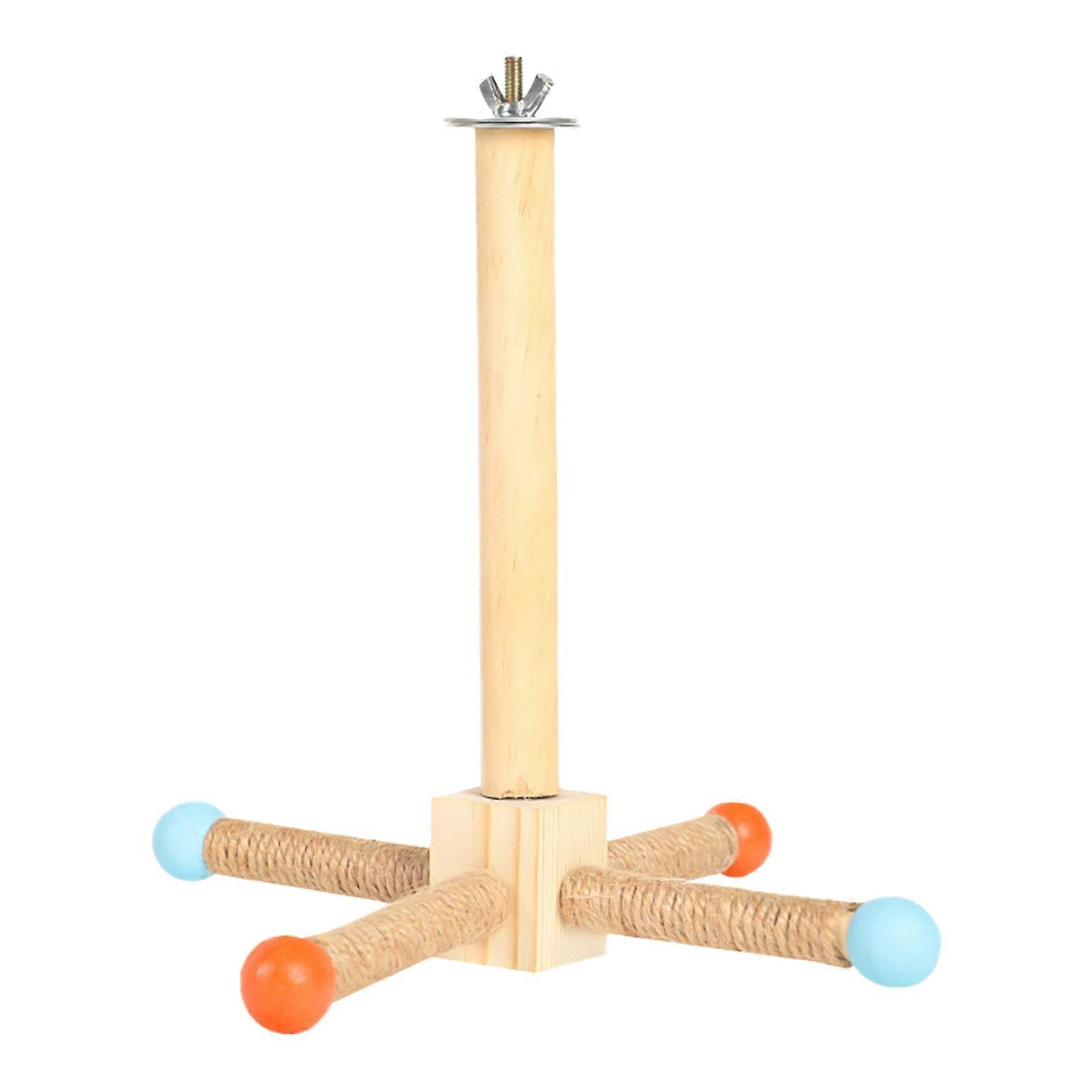Multifunctional Parrots Stand Grinding Scratchers Toy for Conure Toy Hammock Windmill Standing Toy for Parrot Multicolor