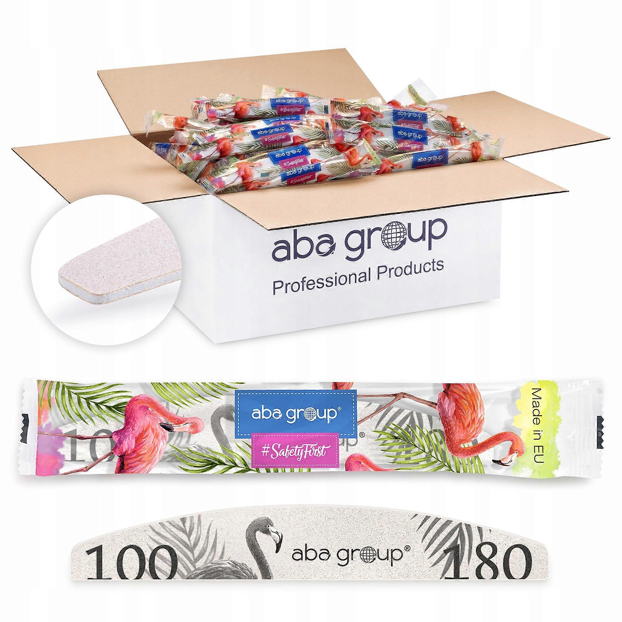 Aba Group SAFE PACKAGE Lima de uñas CRESCENT MOON 100/180 SLIM - FLAMINGO, 500 piezas