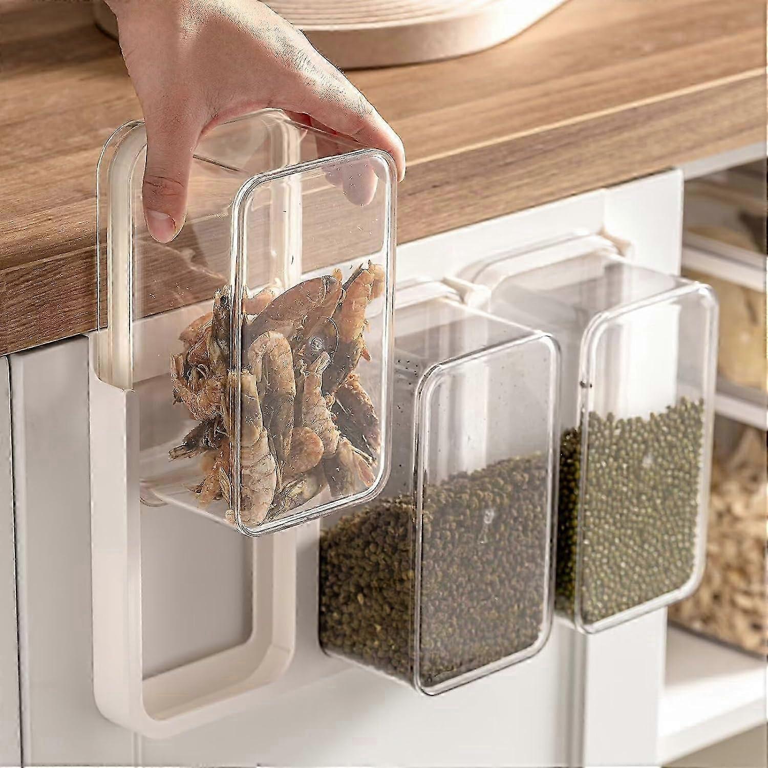 Lufttett matoppbevaringsbeholder med lokk for mel og sukker, glidebanedesign