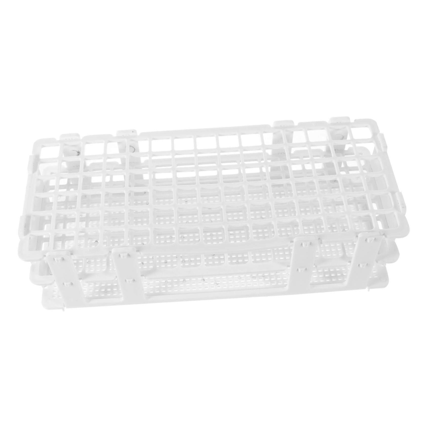 Reagent Glass Rack 25.1x10.7cm Lab Reagent Glass Holder Plastic White Multifunctional Tube Holder for Test Tubes