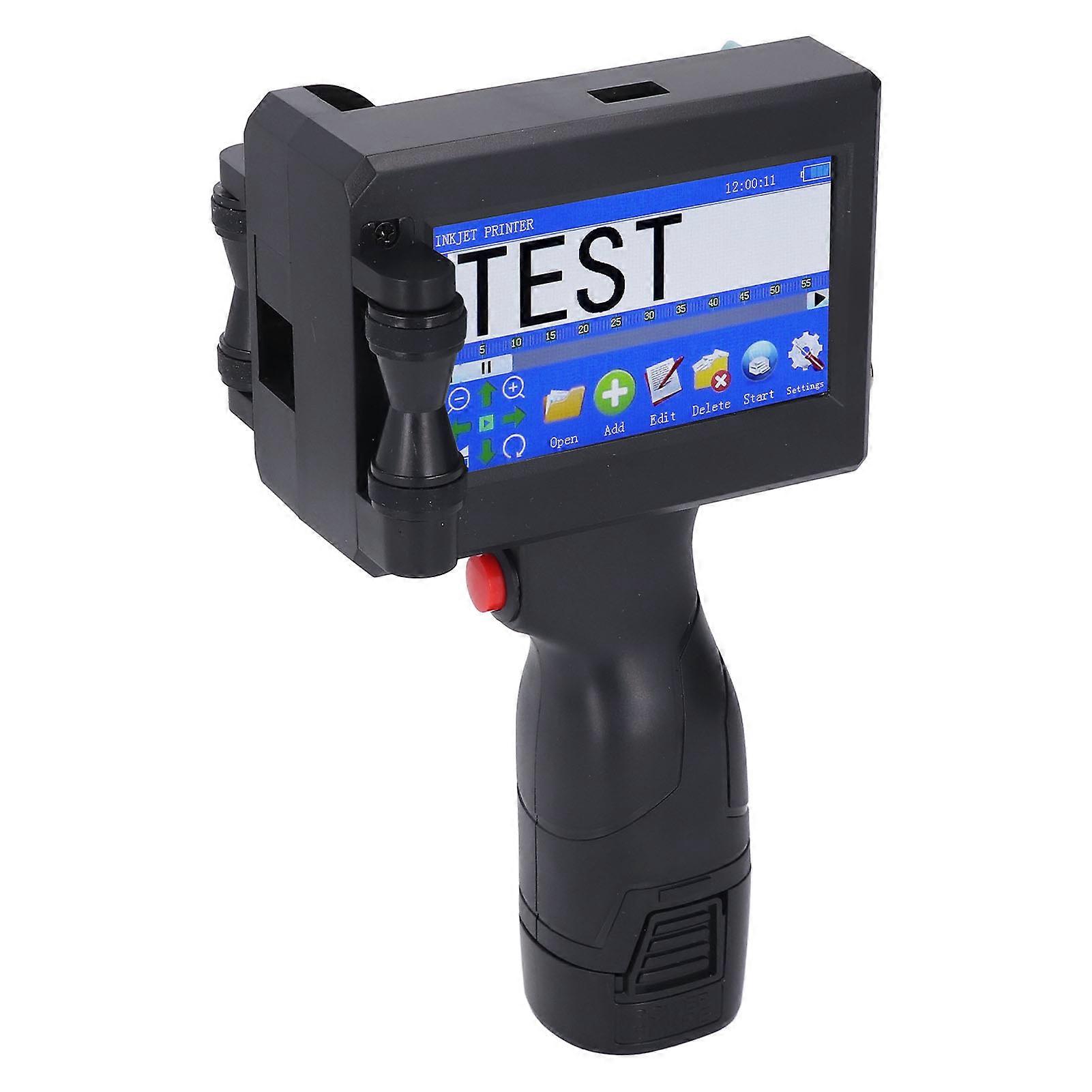 Handheld Inkjet Printer 12.7mm Multi Language Portable Inkjet Coding Machine with 4.3 Inch Touch Screen for Label QR Code Barcode Date