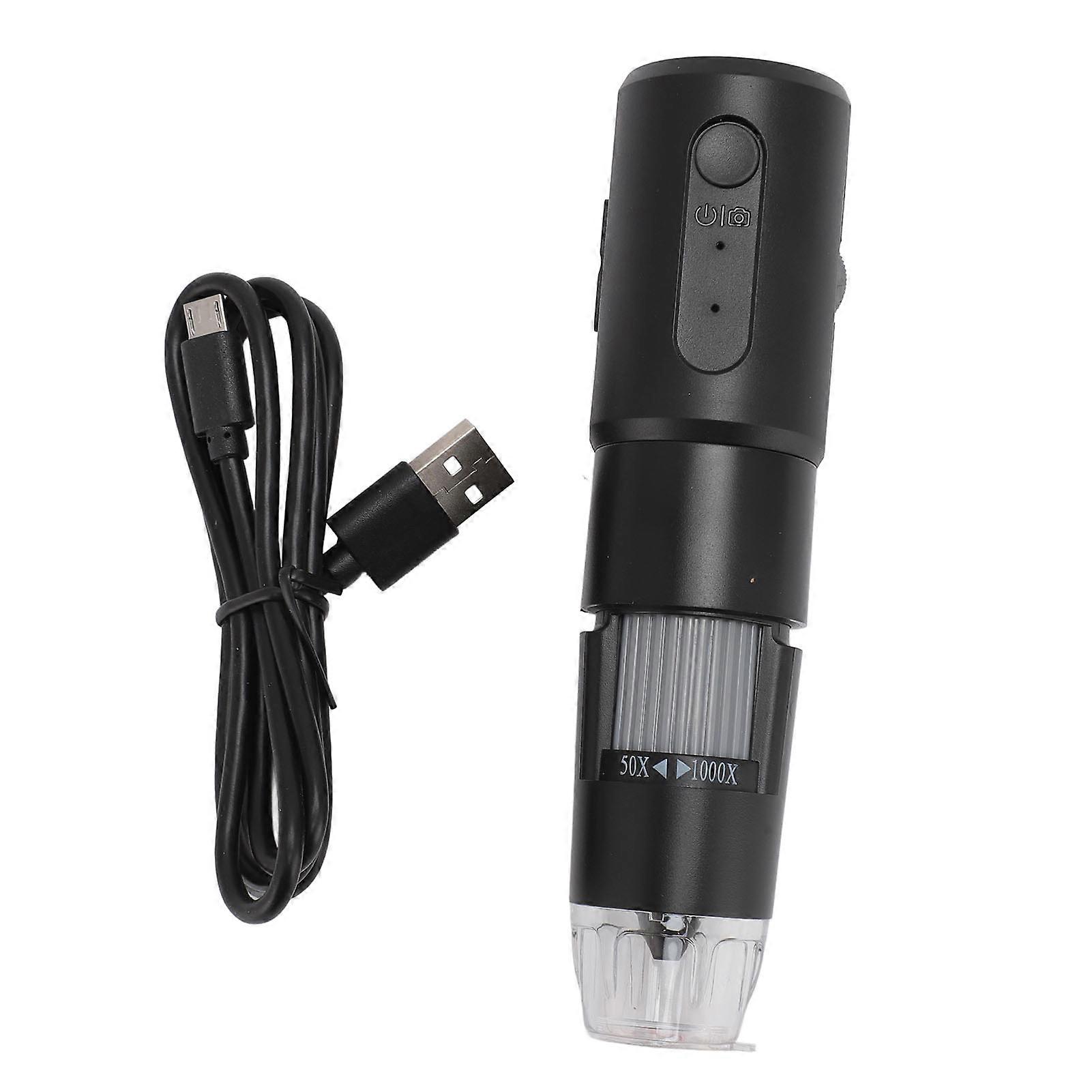 Wireless Digital Microscope 50X-1000X Magnification 640x480P WiFi USB Camera with LED Lights