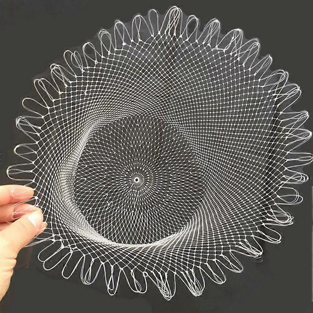 Small eye diameter 50 (C) $ Thick line large eye scoop net transparent fishing line scoop net head hand-woven white nylon fishing net