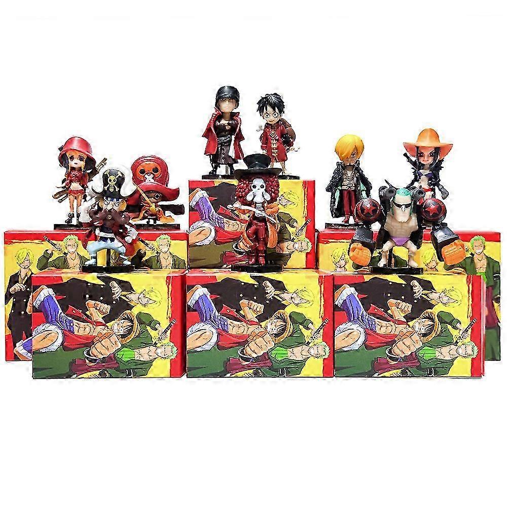 New version of Deck One Piece blind box set featuring figures of Luffy, Zoro, Chopper, Sanji, Nami, Ace, and Sabo as a stylish ornament gift