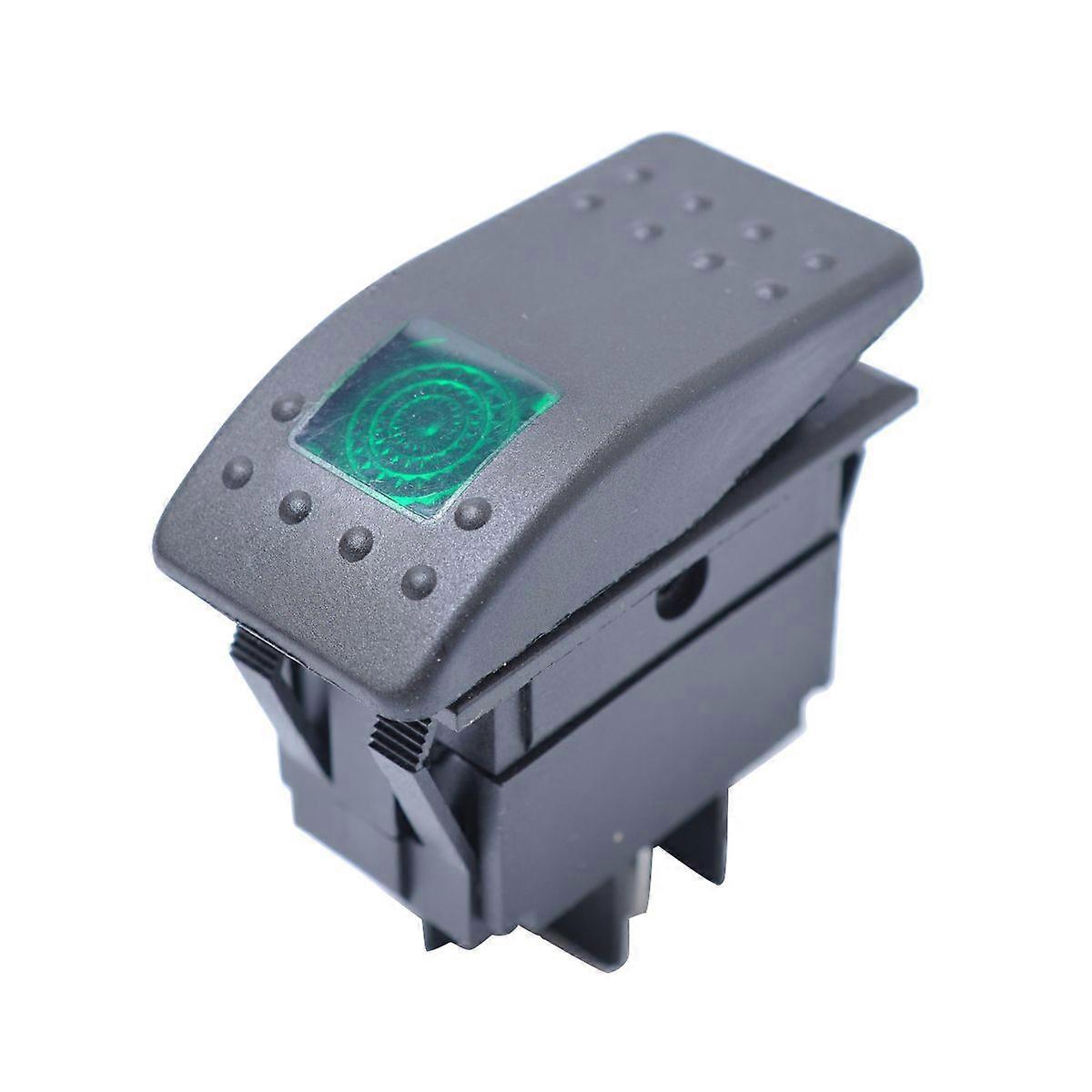 12V 20A 4 Car Rocker Switch Waterproof Push Button with LED Light (Green)