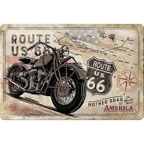 Nostalgic-Art Route 66 Medium Sign (20x30cm) - Bike Map