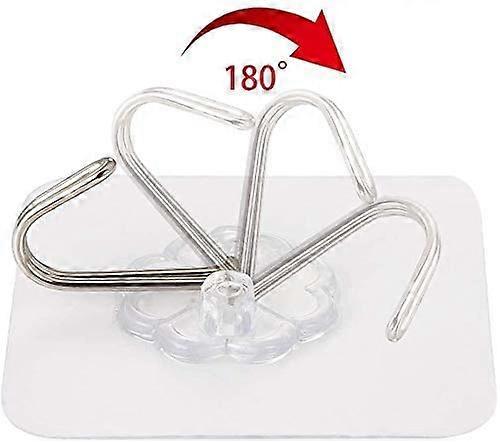 Adhesive Hooks Utility Hooks Kitchen Wall Hooks - 20 PCS Transparent Seamless Hooks Waterproof and Oilproof