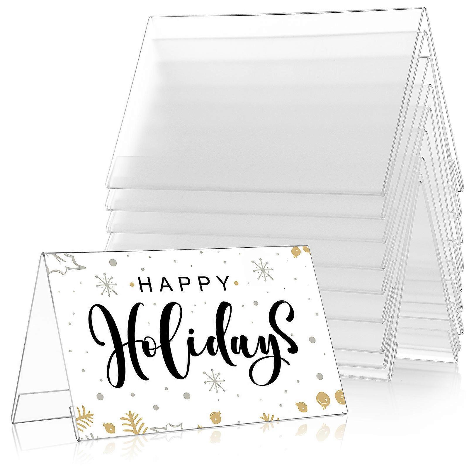 a refined and professional product description based on your input:
**10 pcs Clear Acrylic Name Plates – Double Sided Desk Name Display