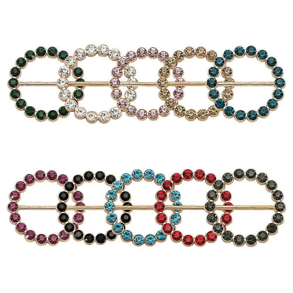 10pcs Multi Function Scarf Fasteners Decorative Clips for Daily Use Replaceable Rings Mixed Colors for T Shirts and Evening Wraps