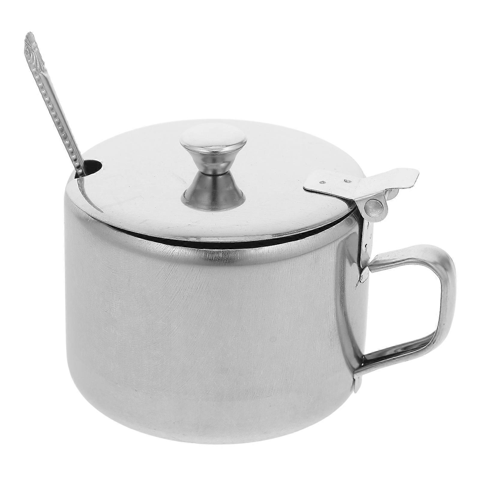 Here's a polished and professional product description for your **Stainless Steel Seasoning Container with Spoon and Handle**:
**Stainless Steel