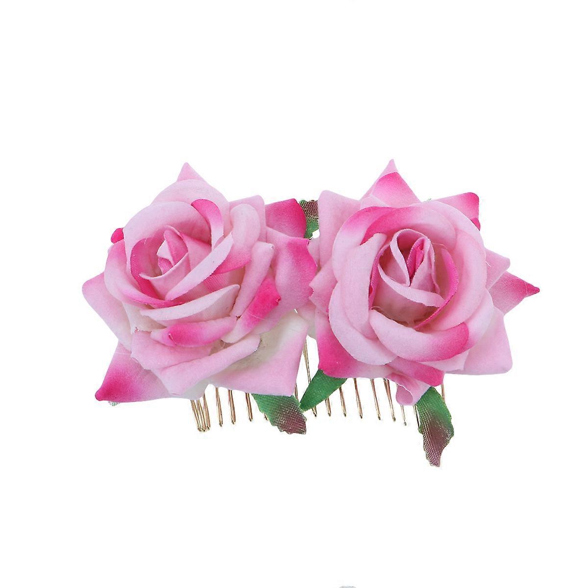 ヴィンテージラインストーンヘアアクセサリー花柄ヘアアクセサリーパーティー使用ピンク1個