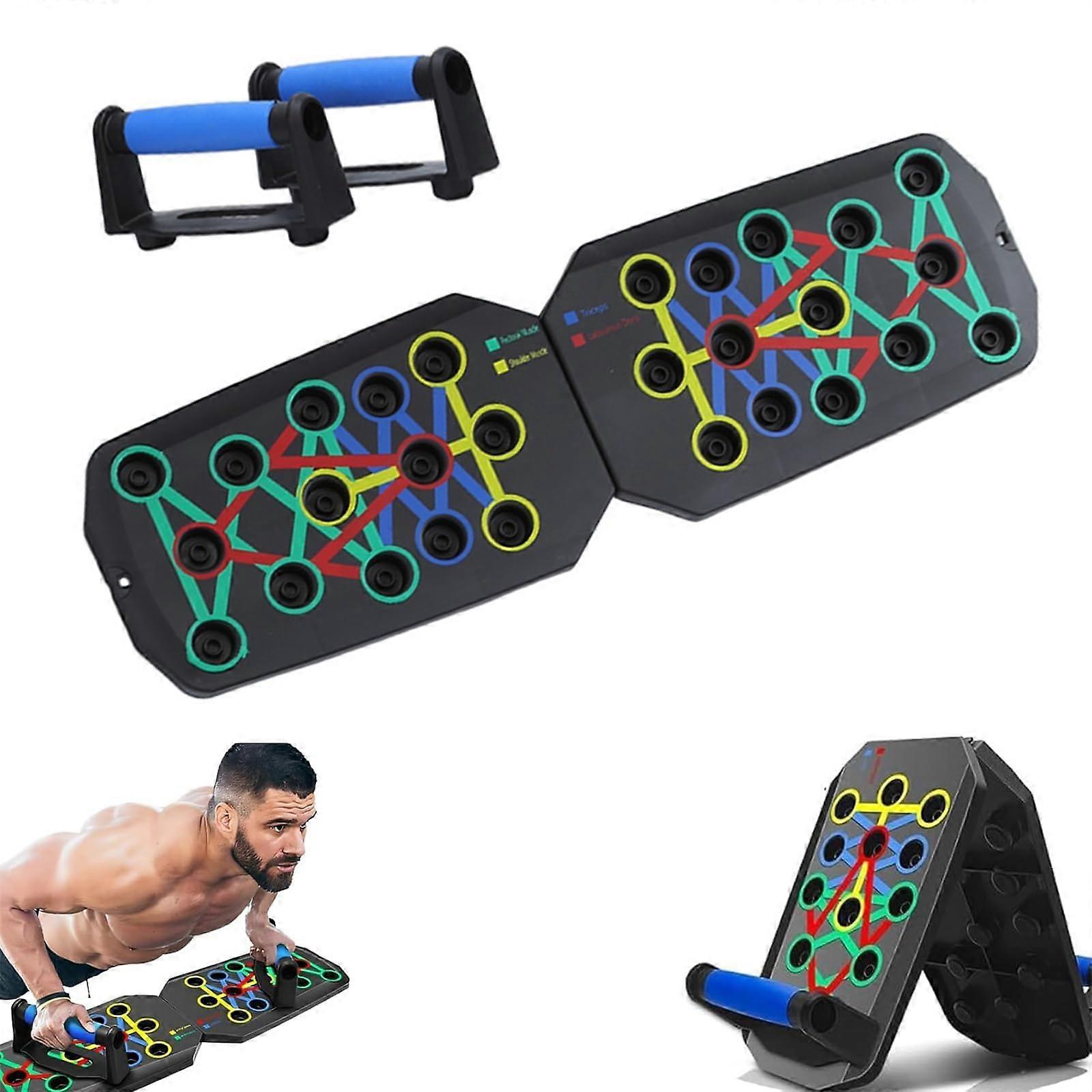 Rocuma Push Up Board, Multifunctional Fitness Equipment, Rocuma Foldable Push Up Board with NonSlip Bottom Padding, Suitable for Home Gym