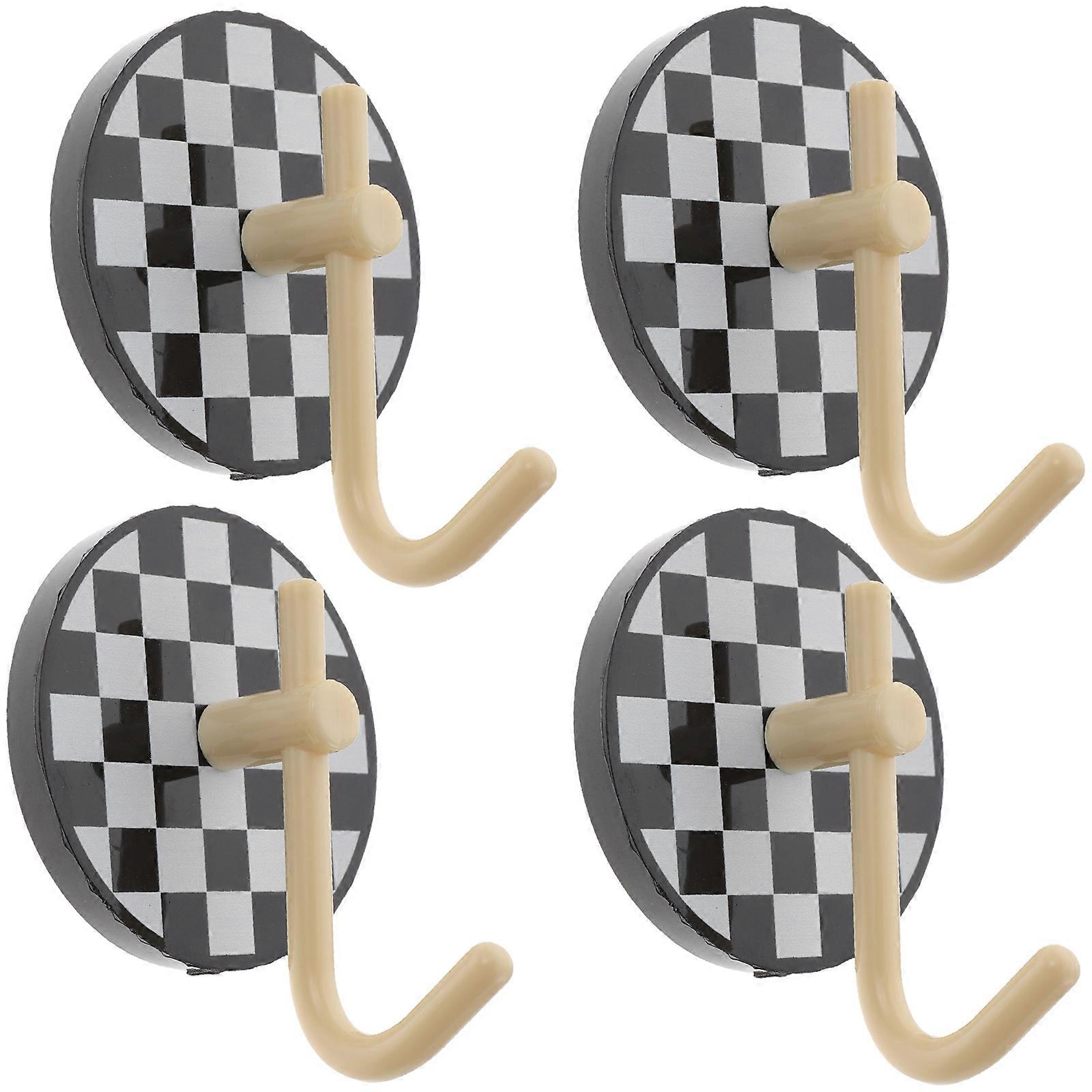 Robe Towel Hooks Square Shape Kitchen Hanger Adhesive Technology Daily Use 4Pcs