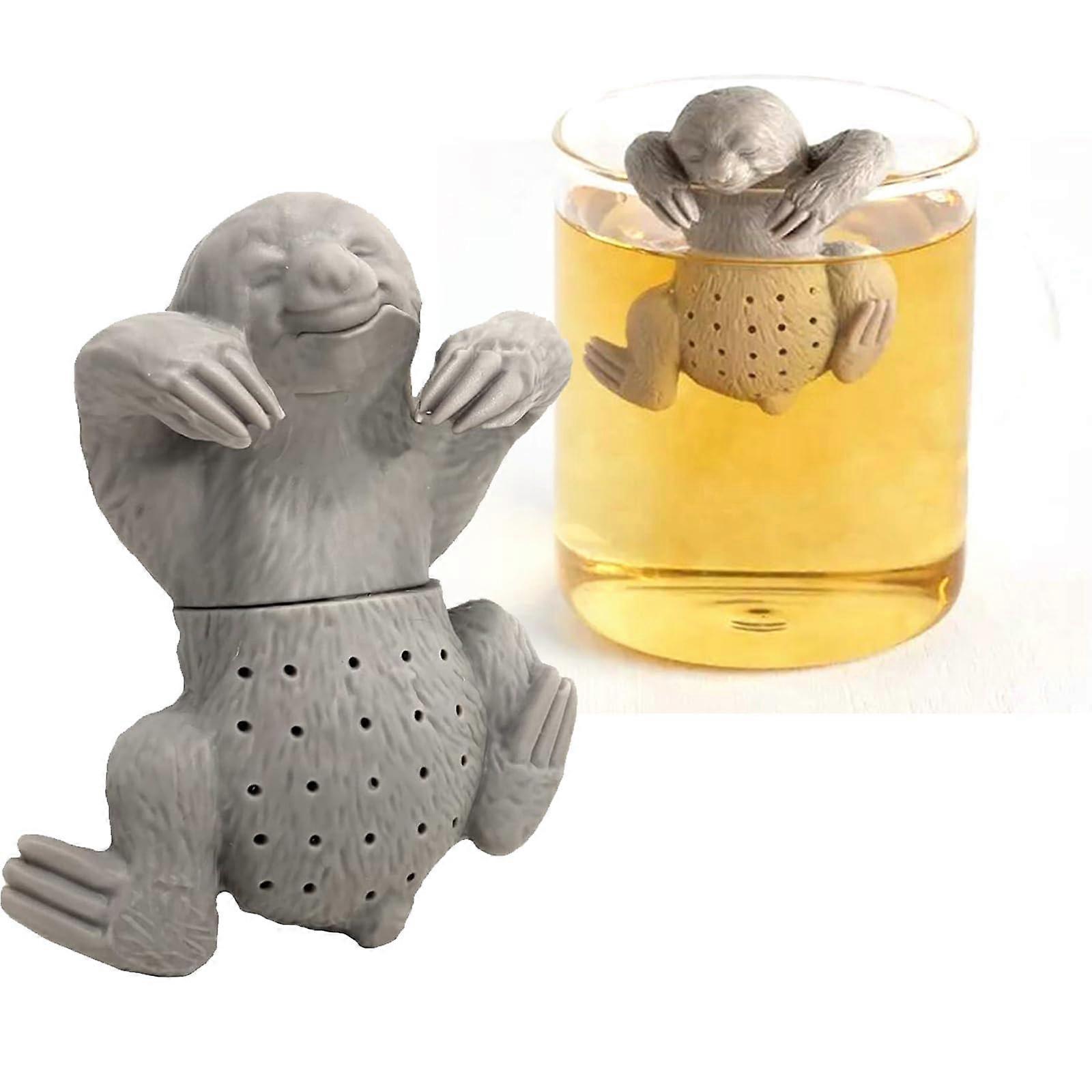 Tea Strainer for Loose Tea - Reusable Silicone Tree Sloth Infuser with Fine Mesh Design - Cute Cartoon Animal Tea Leaf Strainer