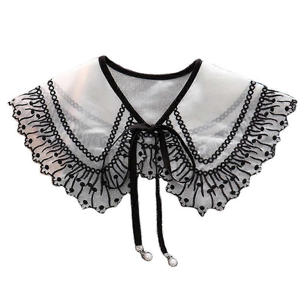 Shoulder Wrap Collar Small Shoulder Cape Stole Black 48X18CM Spread High Collar 1Pack