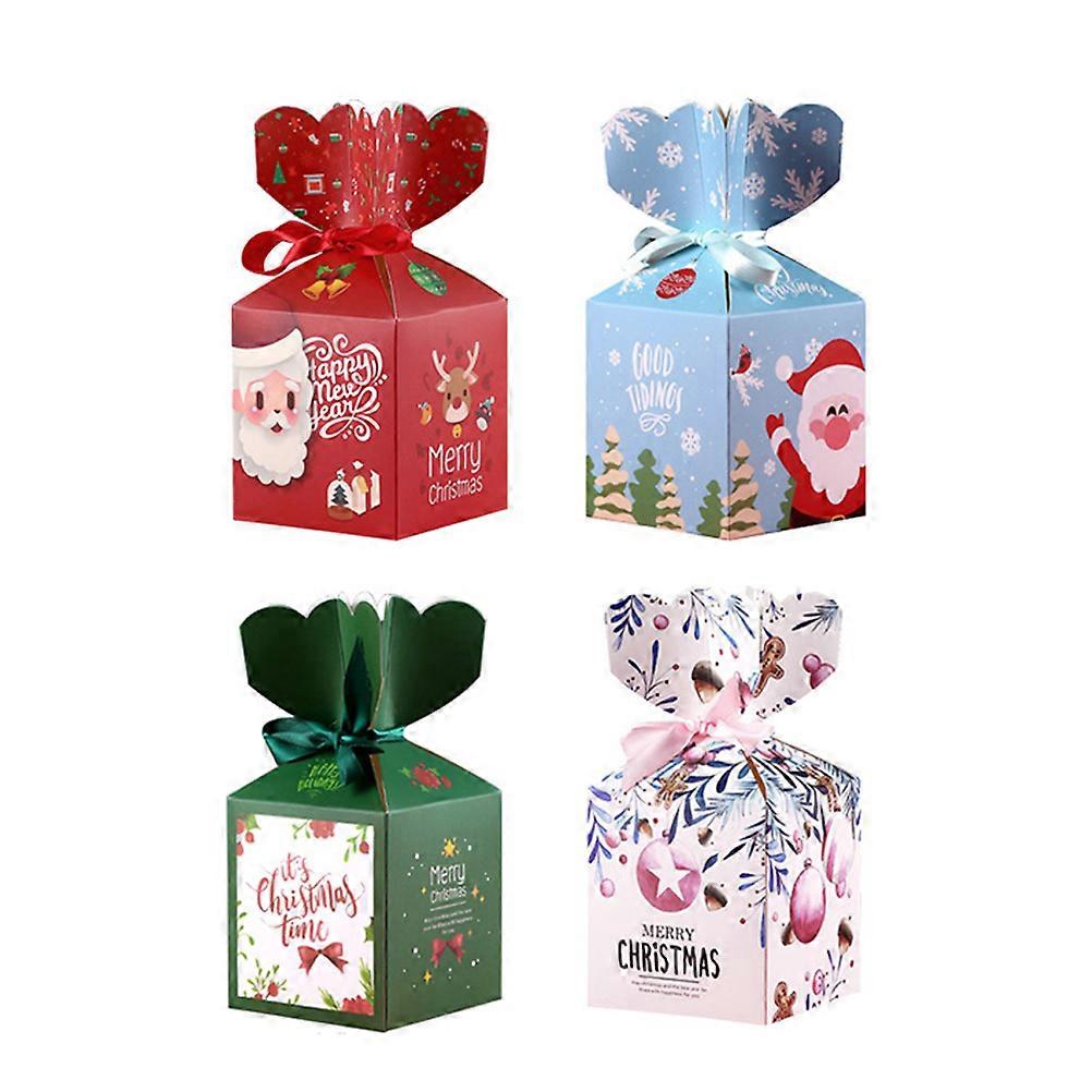 Candy Paper Boxes Christmas Paper Boxes present Boxes Classic Christmas Design Square Assorted Color 12Set