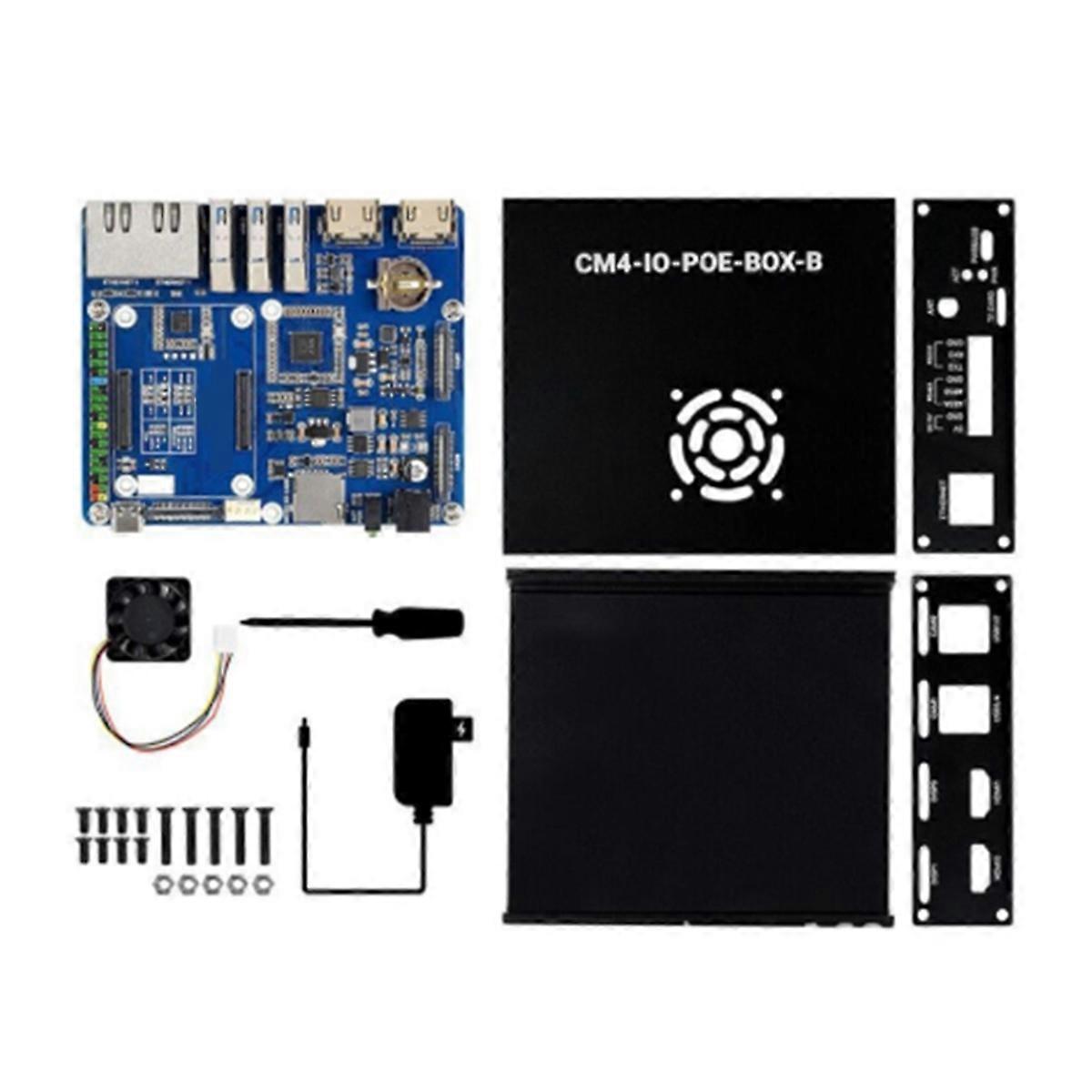 Dual Gigabit Ethernet Mini-Computer für Compute Module 4 (NICHT Enthalten), mit Lüfter EU Stecker