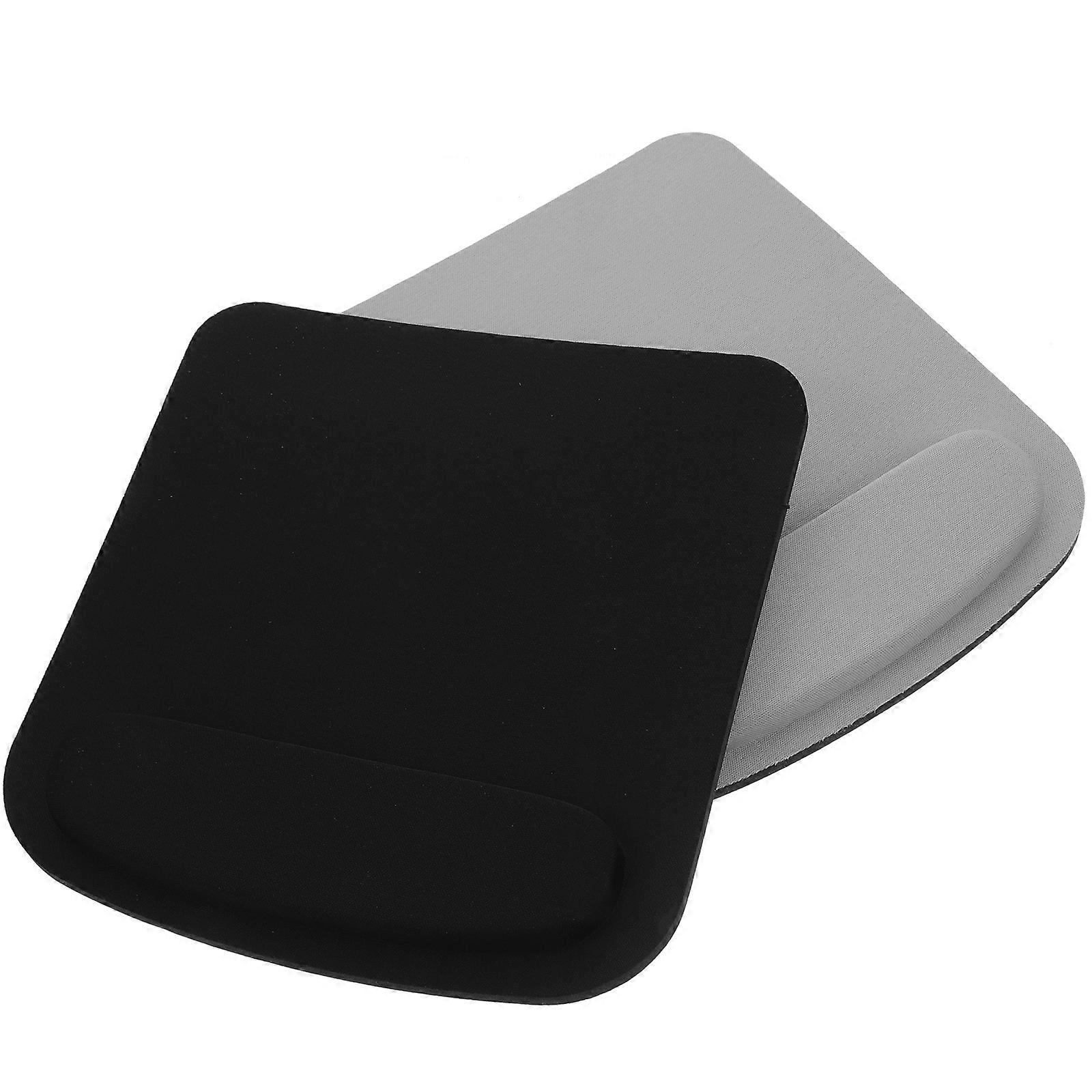 Mouse Pad Wrist Rest Office Workers Comfortable Use Grey 9.1 8.3 0.7in 2Pcs