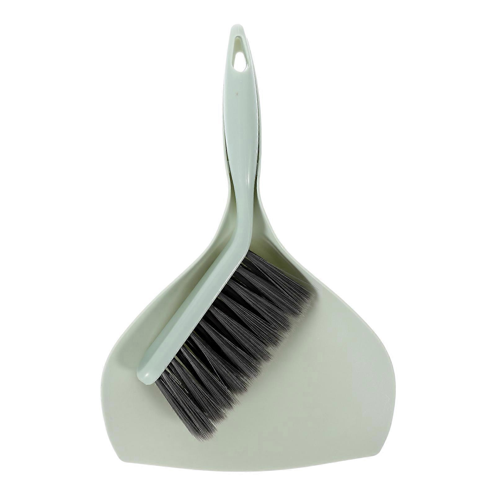 Small Brush And Dustpan Set Desktop Broom And Dustpan Home Use Green Mini Dust Removal 1 Set