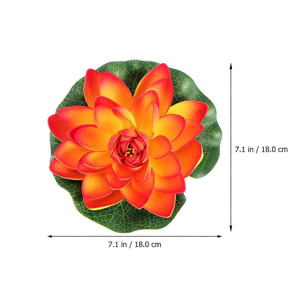Water Decorations Artificial Lilies Floating For Outdoor Usage Red 6Pcs