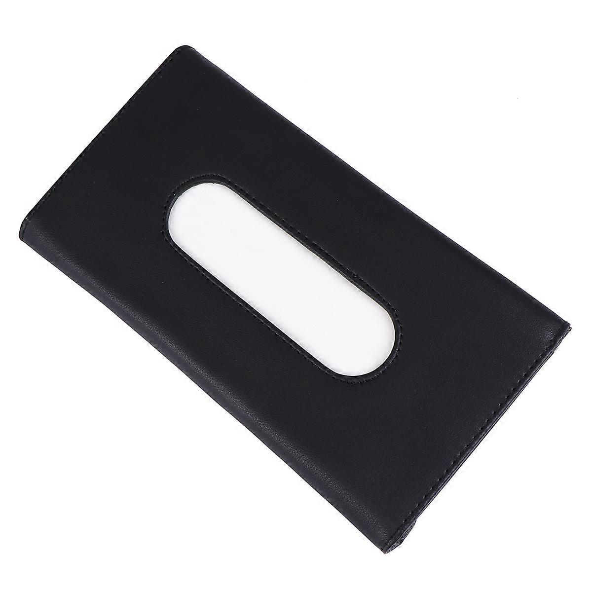 Car Visor Tissue Dispenser Convenient Tissue Access Black Leather Tissue Case 1Pack