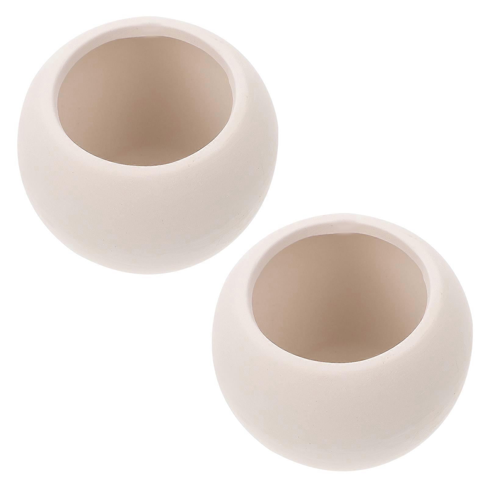 2pcs Unfinished Flower Pots for DIY Hand Painted Art Projects – Creative Painting, Crafting & Imagination Development