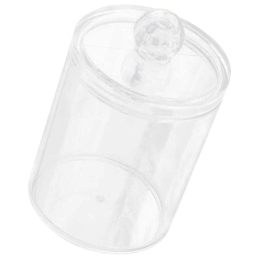 Cotton Swab Can Transparent Small Round Box Storage 1Pack Women Vanity