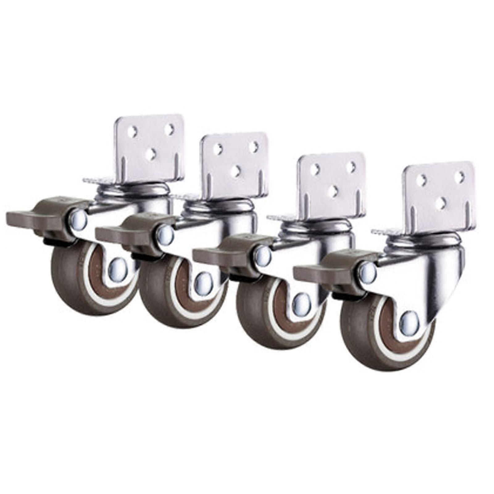 Lshaped caster wheels, 360degree swivel, replacement for crib, with brake, no noise, 4 per set (2 inch)