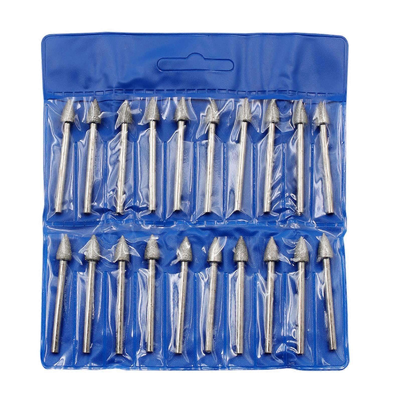 Grinding Head 20Piece Set for Rotary Tool, Mounted Points, Shank Bits for Stone Carving, Cutting and Polishing