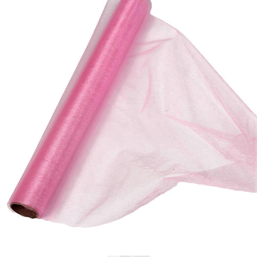 Chiffon Backdrop Curtain Gauze Curtain Stage Background Pink 10m X 47cm Bridal Shower Decor 1Pc