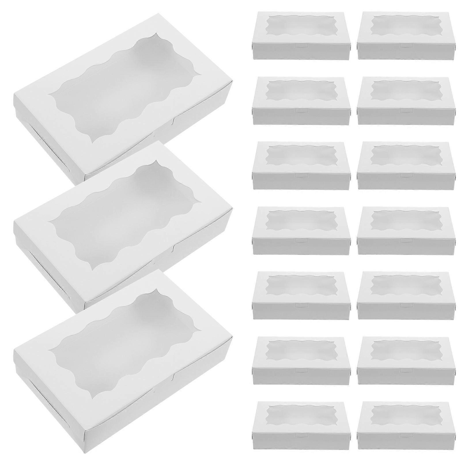 Bakery Box With Window Macaron Boxes Versatile Packaging Dessert Packaging White 18.00X11.00X4.00CM 50Pcs