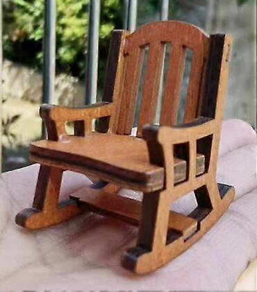 دمية خشبية هزاز كرسي خمر ميني بيتش كرسي رائعة أثاث مصغر لدمية الديكور مصغرة نموذج الأثاث