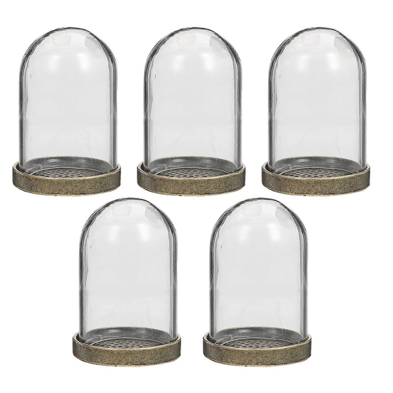 5 Sets von Glas Terrarium Container DIY Ökologische Anlage Glas Abdeckung mit Tablett