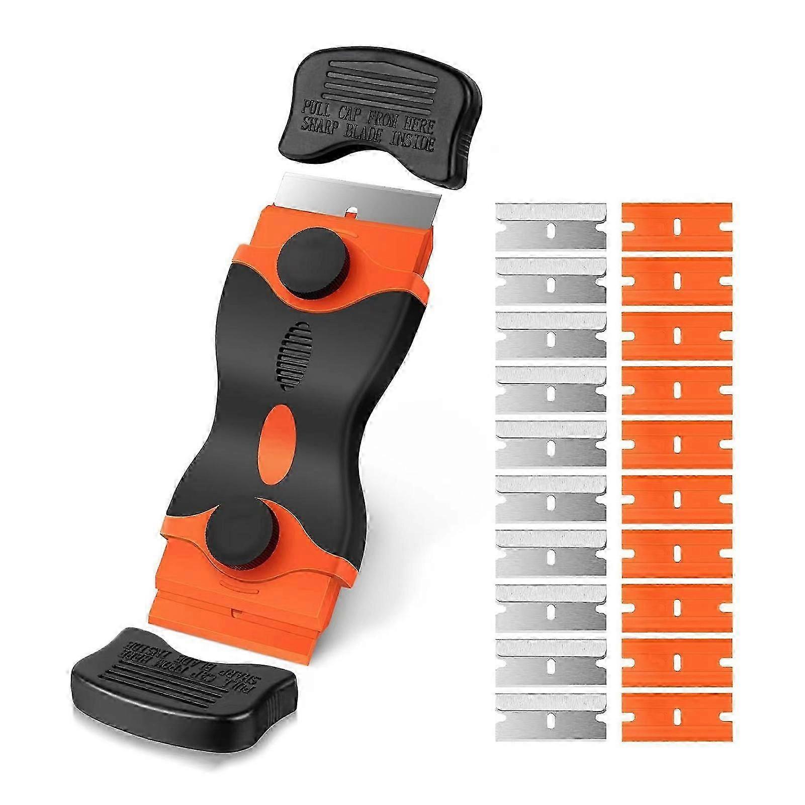 Double Edge Razor Blade Scraper Set with 20 Pcs Replacement Scraper Blades, Multi-Purpose Scraper Cleaning Tool