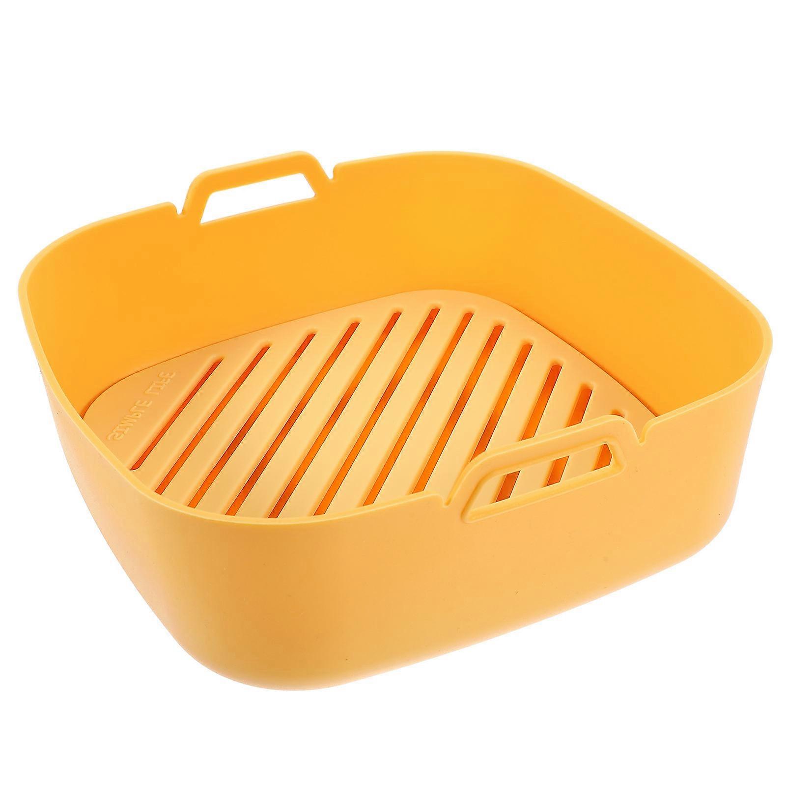 Σιλικόνη Baking Liner Air Fryer Σιλικόνη Bakeware Container Κίτρινο 18.60X18.60X7.00cm Αντικολλητικό Ανθεκτικό στη θερμότητα 1Pack