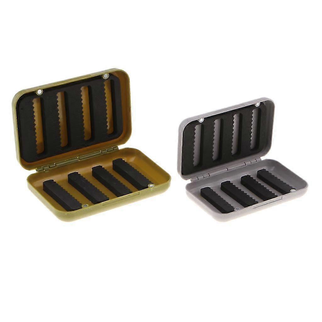 2PCS Portable Fly Fishing Tackle Boxes Baits Storage Cases with Foam Pads