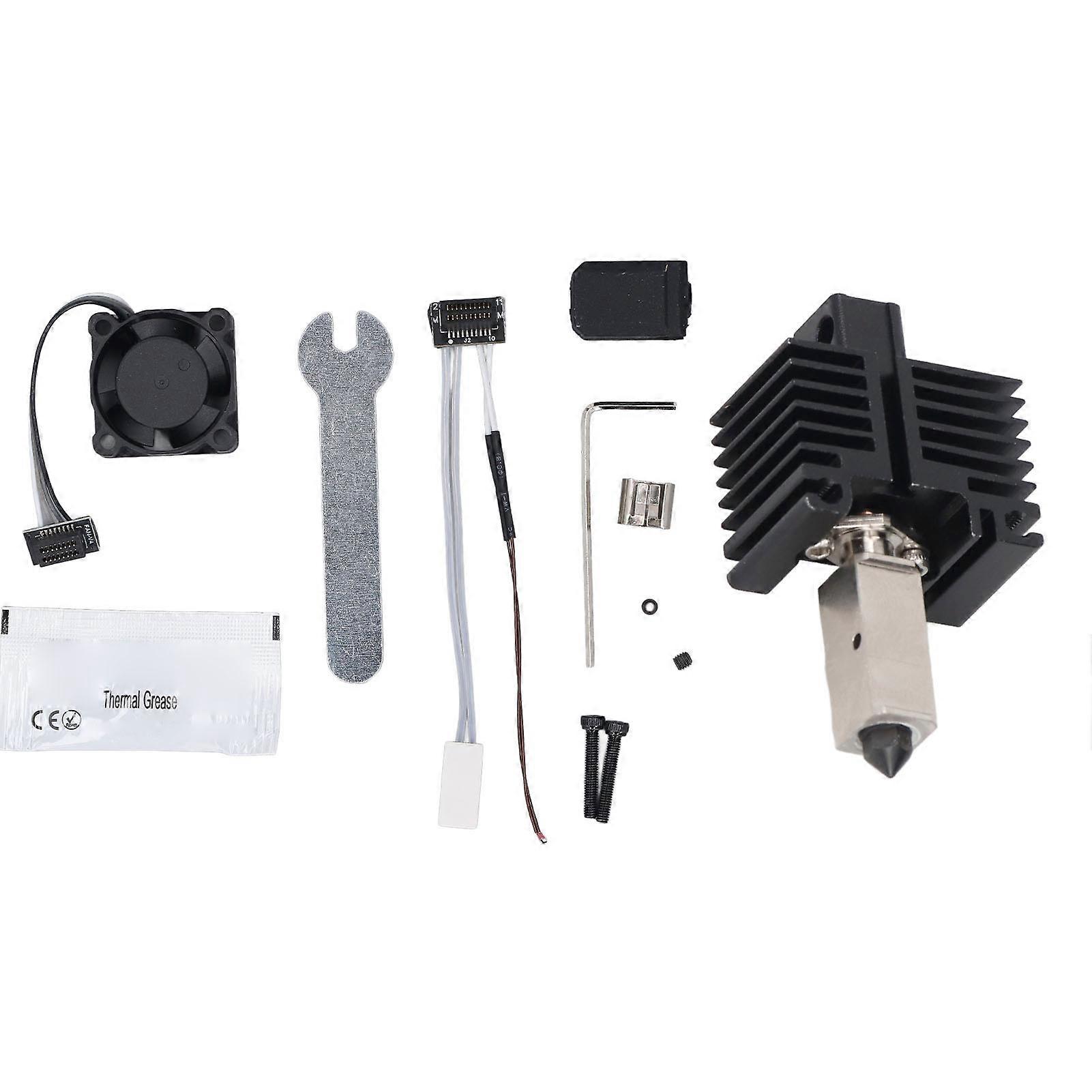 Hotend Kit, 0.2mm Hardened Steel Extrusion Nozzle with 2510 Fan for Bambu Lab P1P P1S 3D Printer