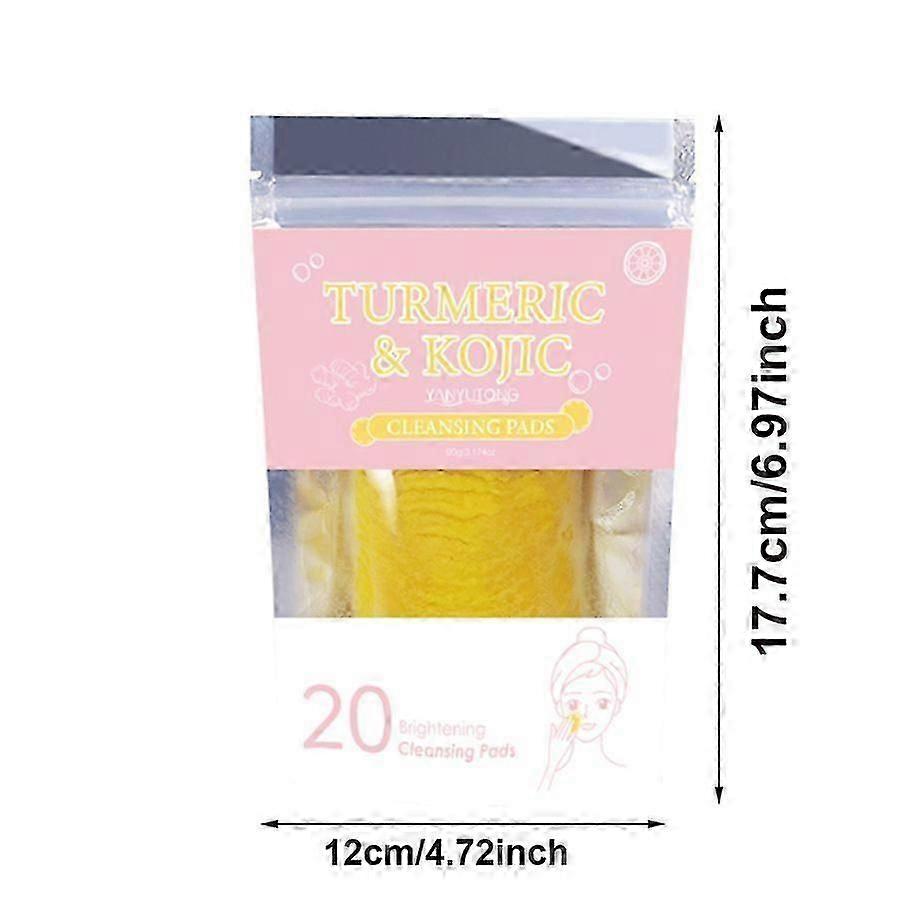 Cleansing Pads, Turmeric & Kojic Acid Brightening Cleansing Pads, Gentle Exfoliation for Radiant, Even Skin Tone