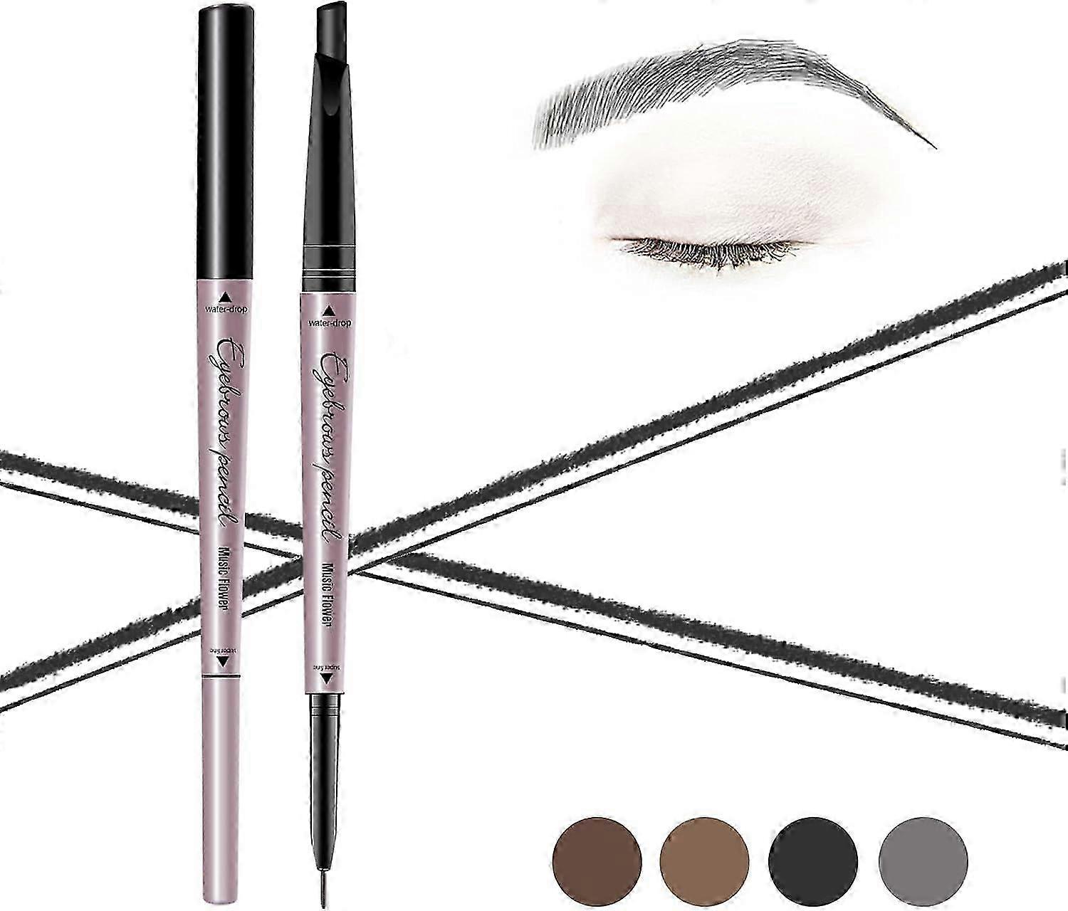 Flower Eyebrow Pencil Double Ended Smudgeproof Makeup