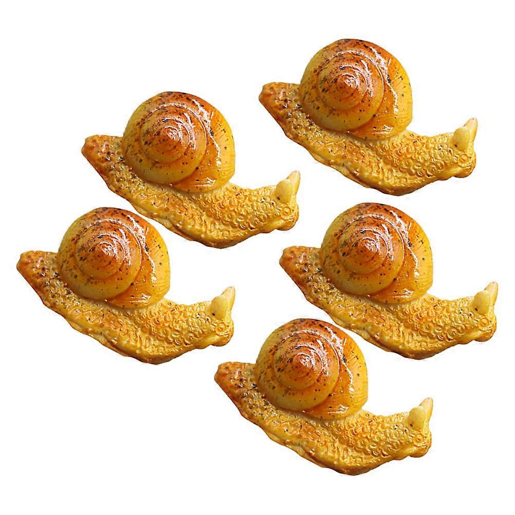Compact Shape Snail Figurine Miniature Snail Ornament Garden Decoration Indoor Decor 5Pcs