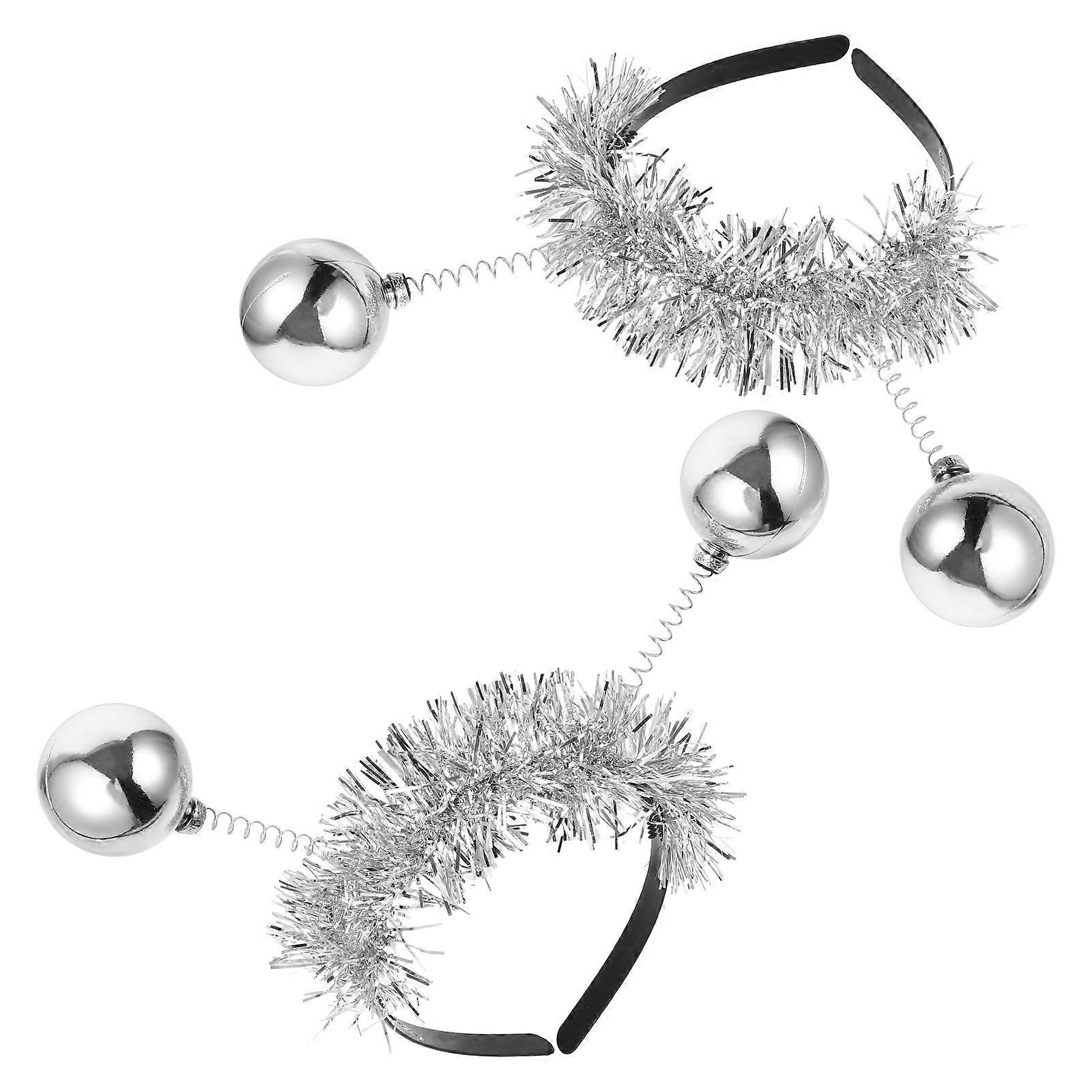 Carnival Headband Disco Theme Party Accessory 2Pcs Silver Color