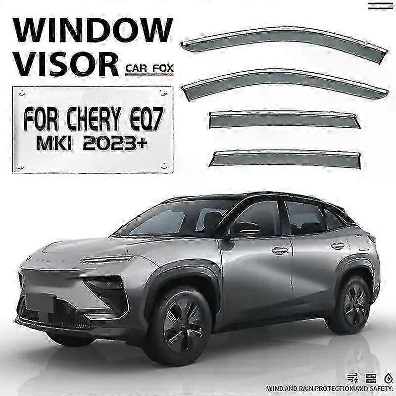 Suitable for Chery EQ7 Mk1 2023-2024+ Window Visor Vent Shades Ventvisor Wind Deflectors Visors Rain Guard Shades Visor