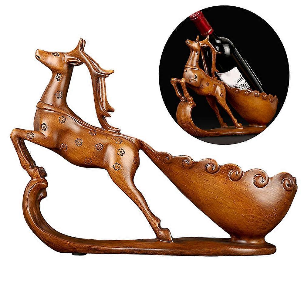Sika Deer Craft Bottle Display Stand Accessories Resin Deer Shape Light Brown 30.5x10x22.5cm Storage 1Pcs