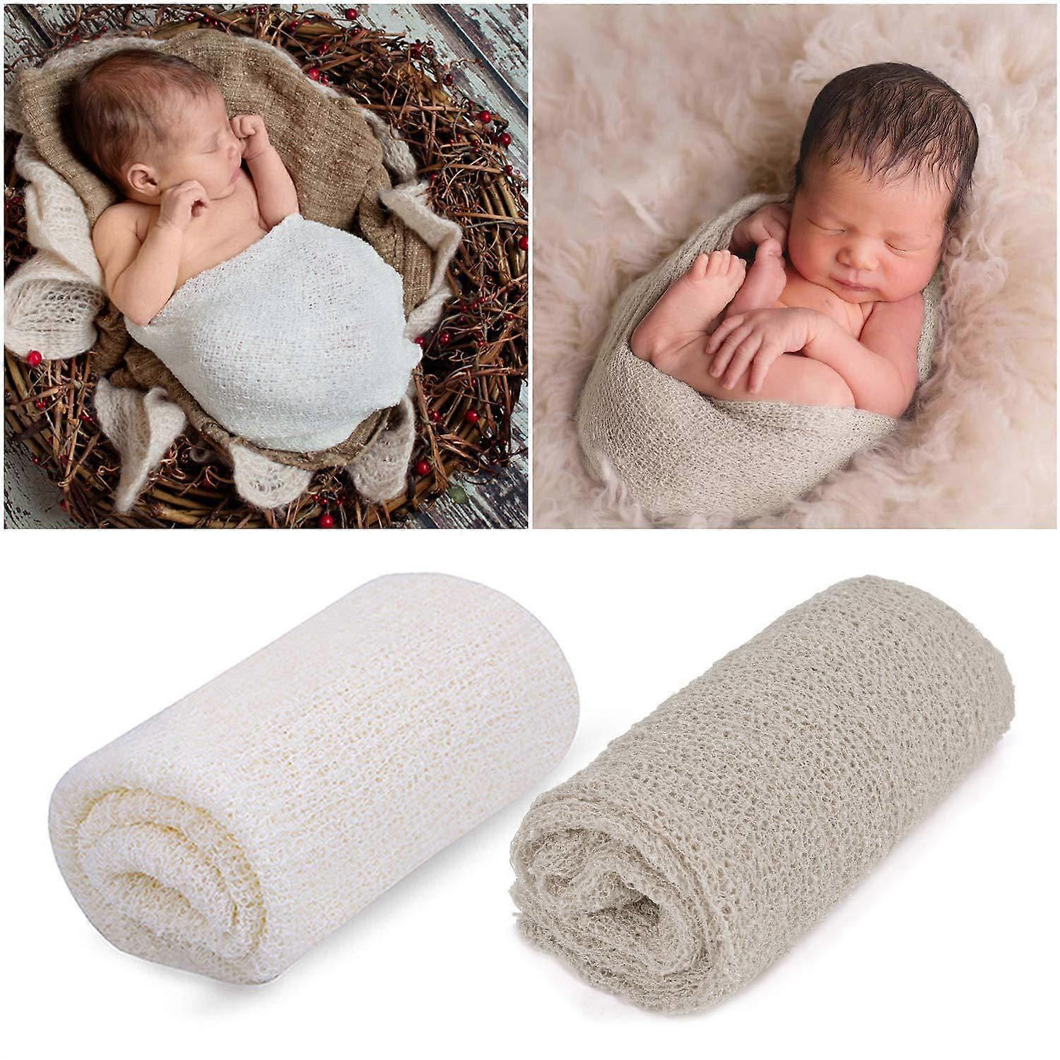 2pcs Baby Wrap: Νεογέννητο Φωτογραφία Props - Diy Stretch Wrap για νεογέννητο - Μαλακό υλικό για το βρέφος Photoshoot - Baby Photo Prop